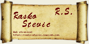 Raško Stević vizit kartica